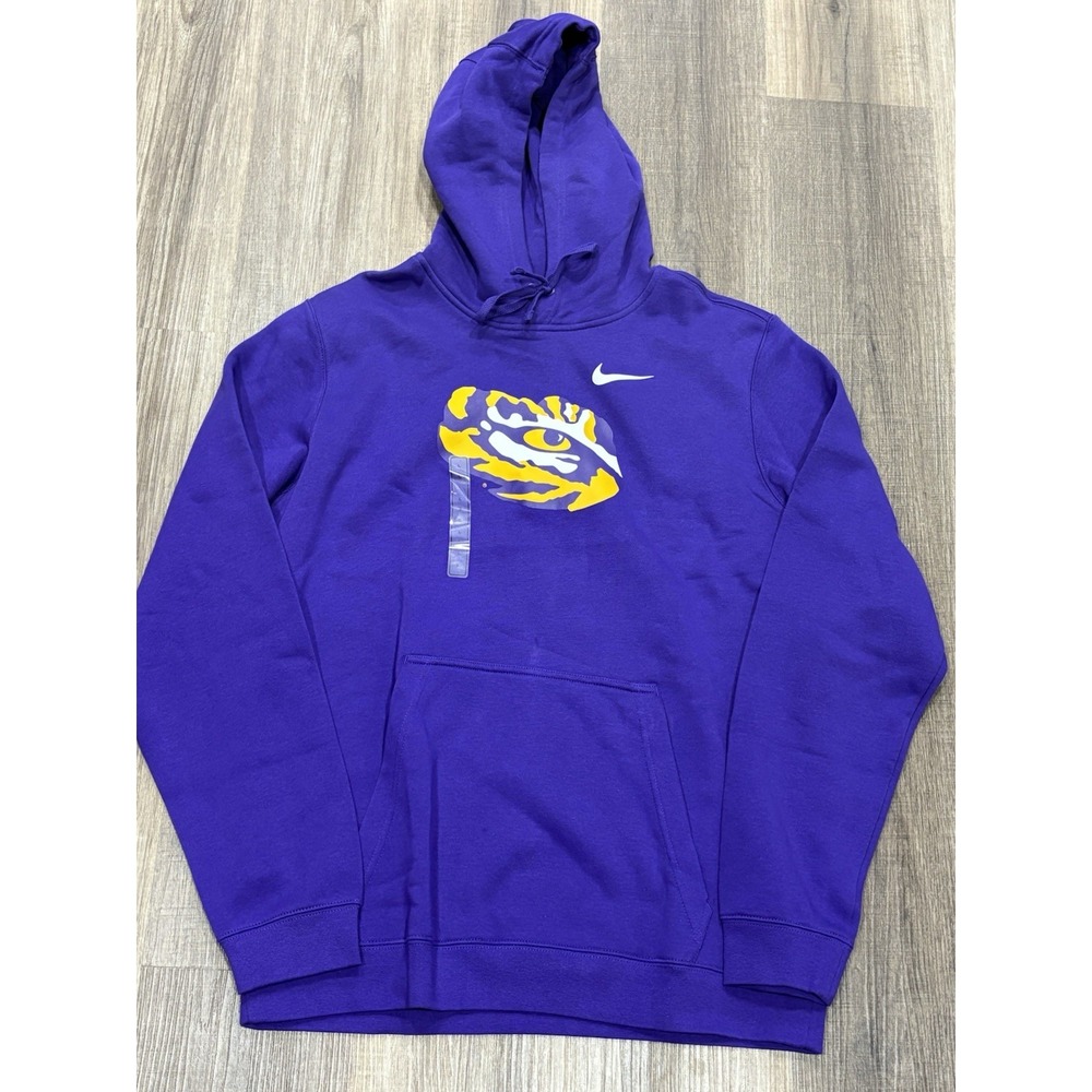 Nike LSU Tigers Football Purple Hoodie‎ Mens Large Pullover Sweatshirt